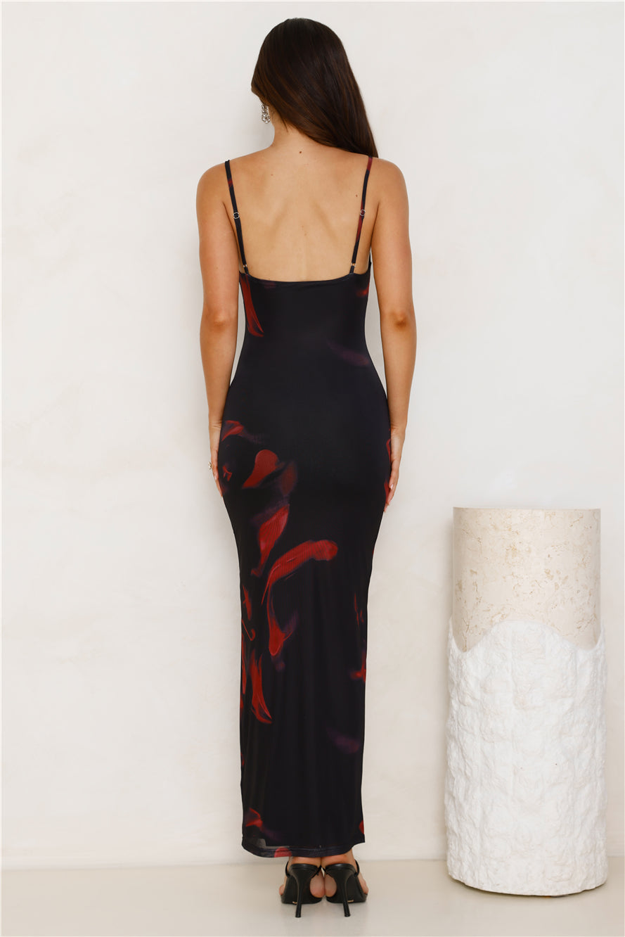 Love Based Mesh Maxi Dress Black