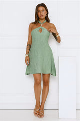 Sunset Muse Halter Mini Dress Sage