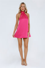 Touch Of Temptation Halter Mini Dress Pink