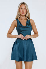 Rosé Before Sunset Satin Mini Dress Green