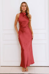 Eden Satin Maxi Dress Rose
