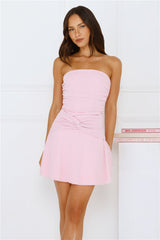 Favourite Style Strapless Mini Dress Pink