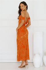 Good Fun Off Shoulder Maxi Dress Orange