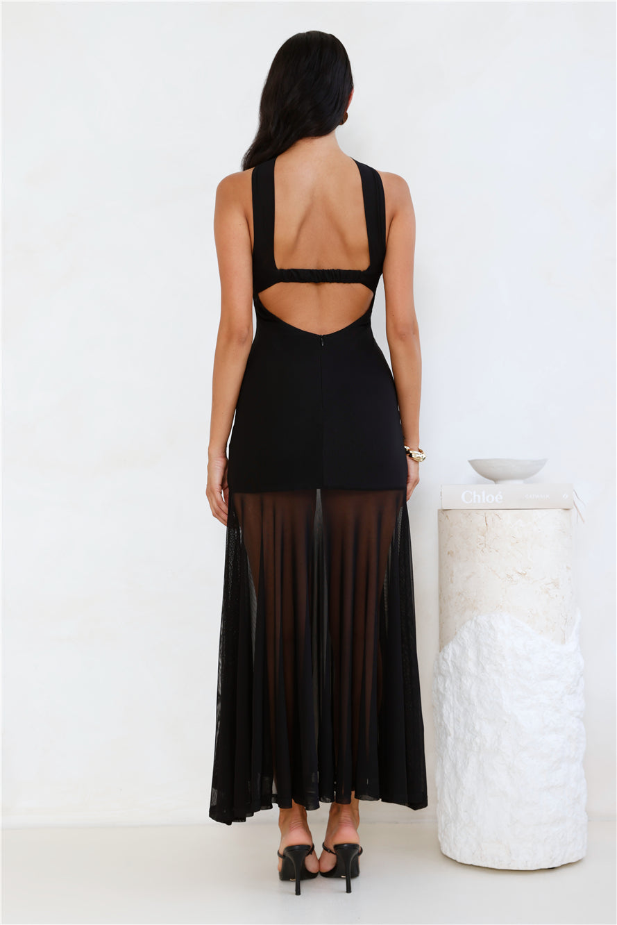 Serene Sway Strapless Maxi Dress Black
