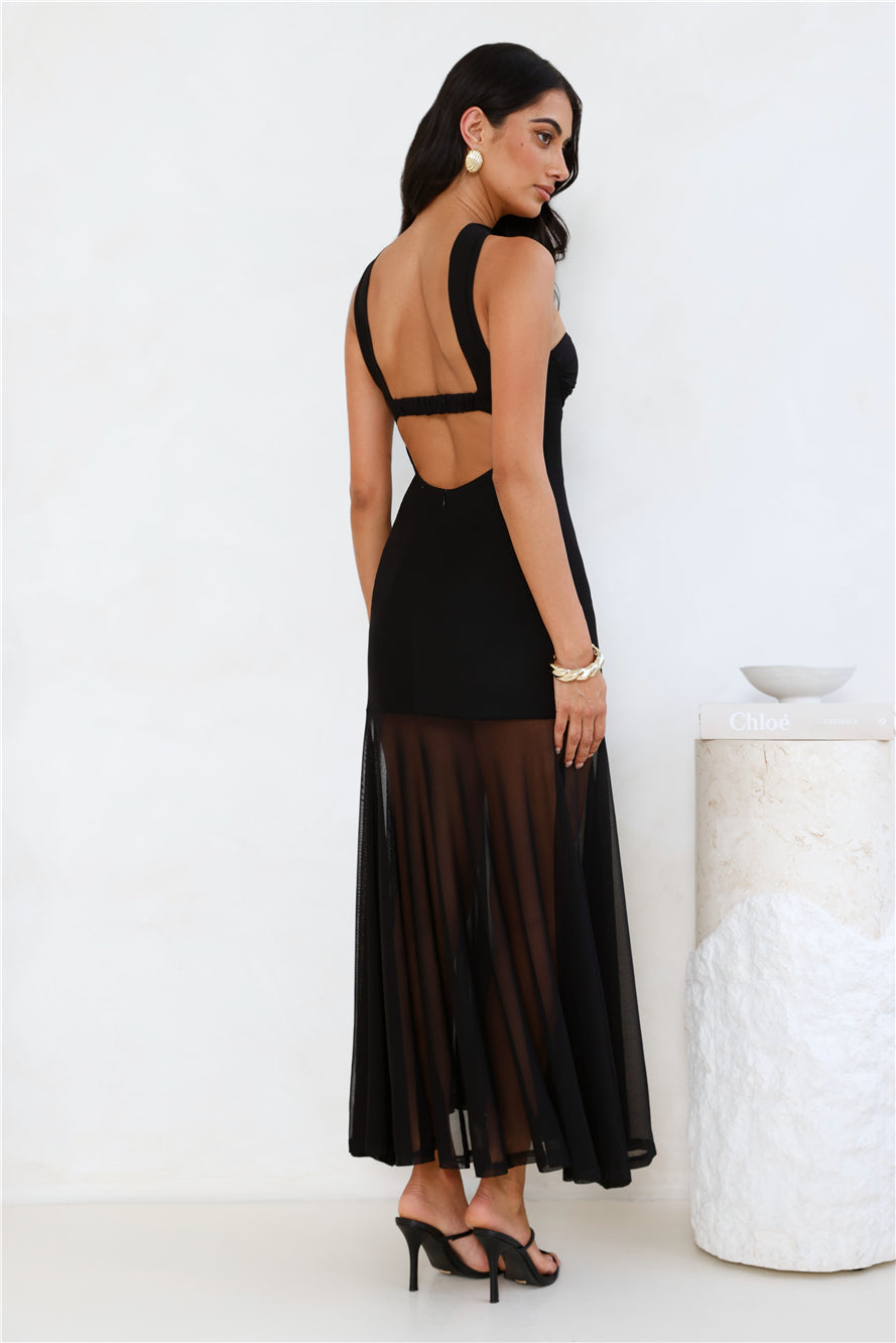 Serene Sway Strapless Maxi Dress Black