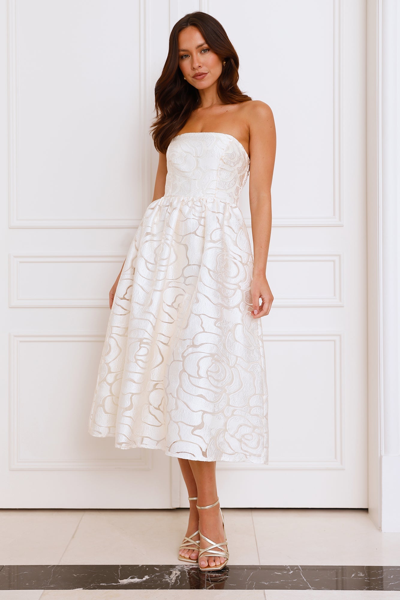 Nora Strapless Midi Dress Butter