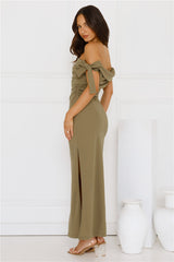 The Luxe Party Maxi Dress Olive