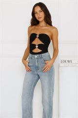 No Filter Strapless Bodysuit Black