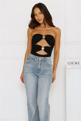 No Filter Strapless Bodysuit Black