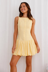 Burst Of Joy Bubble Mini Dress Yellow