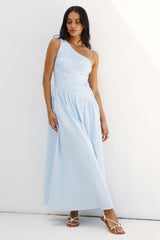 Seashell Moments One Shoulder Maxi Dress Blue