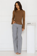Maple Haze Long Sleeve Top Brown