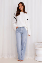 Warm Cottage Knit Sweater White