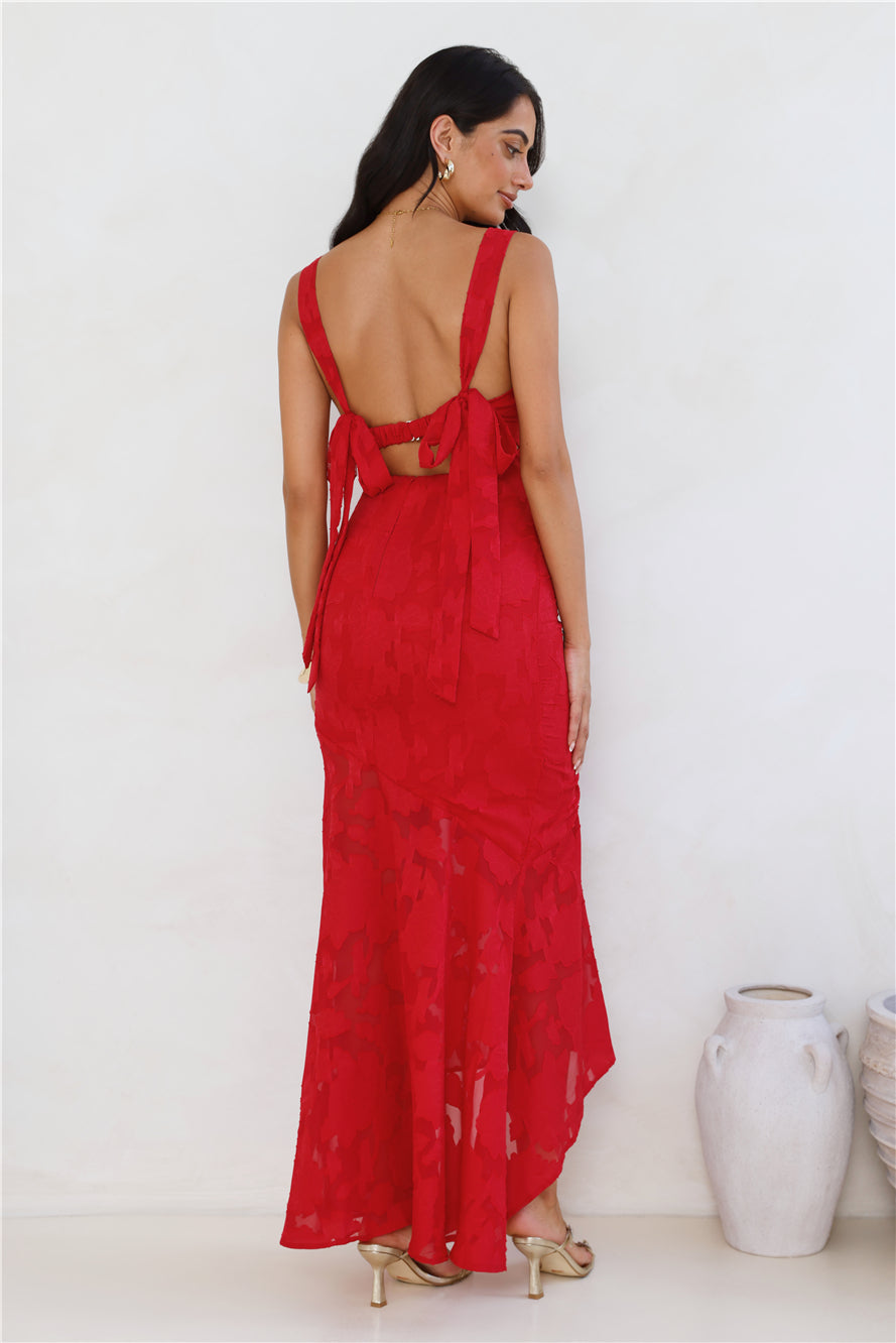 Enchanted Empire Maxi Dress Red
