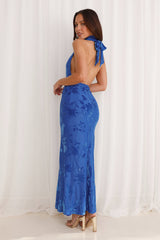 Shallow Love Halter Maxi Dress Blue