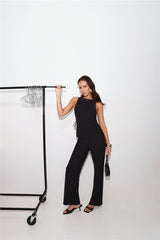 Refined Edge High Rise Straight Leg Tailored Pants Black