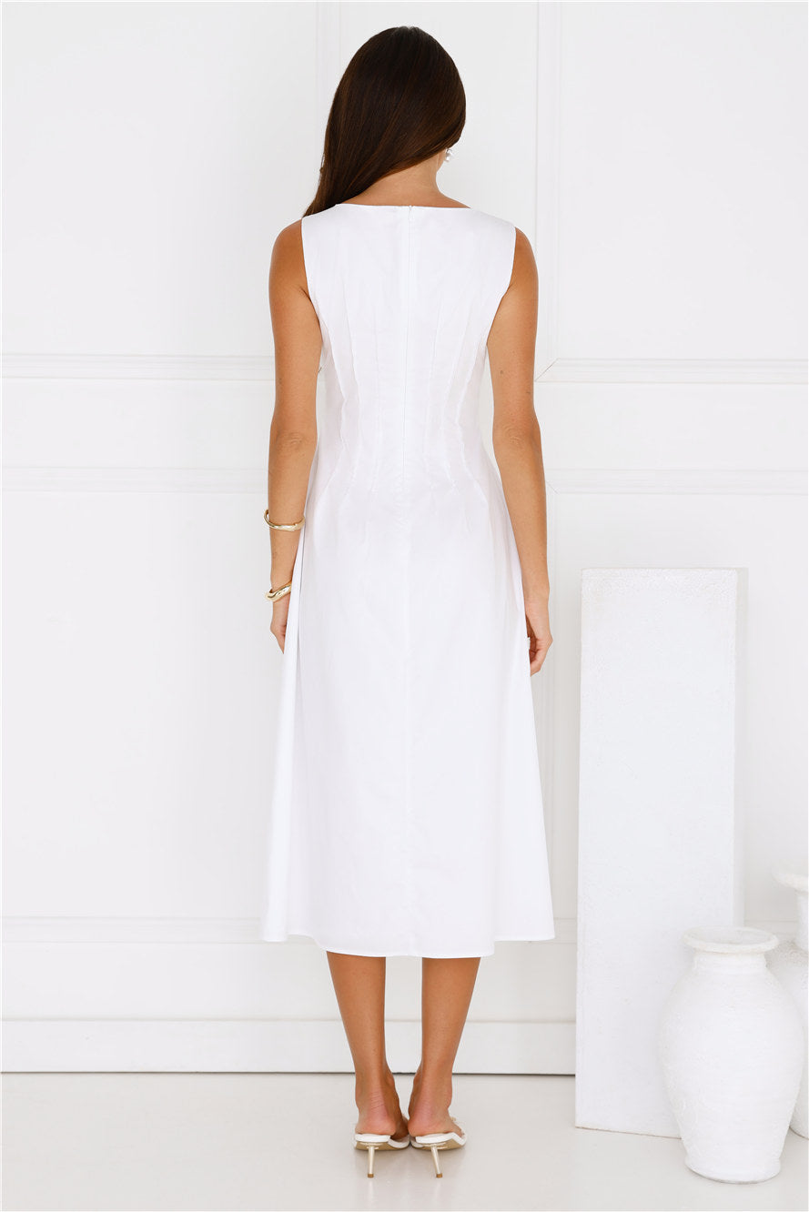 Sun Drenched Days Midi Dress White