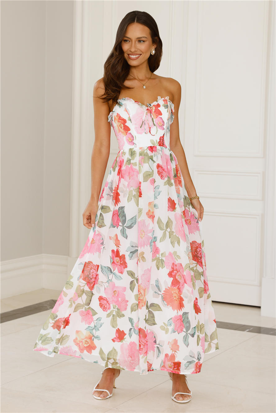 Roses All Day Strapless Maxi Dress Floral