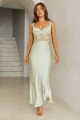 Permission To Party Satin Maxi Dress Sage
