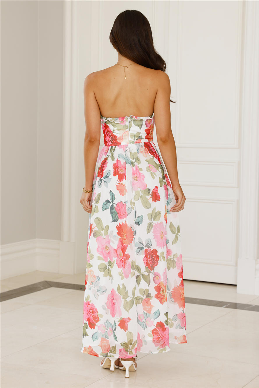 Roses All Day Strapless Maxi Dress Floral