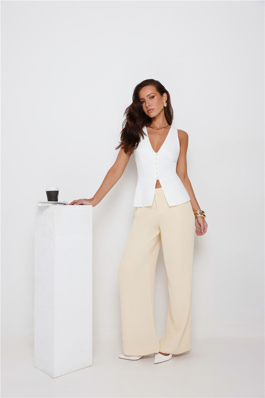 Sharp Hour Tailored Top White