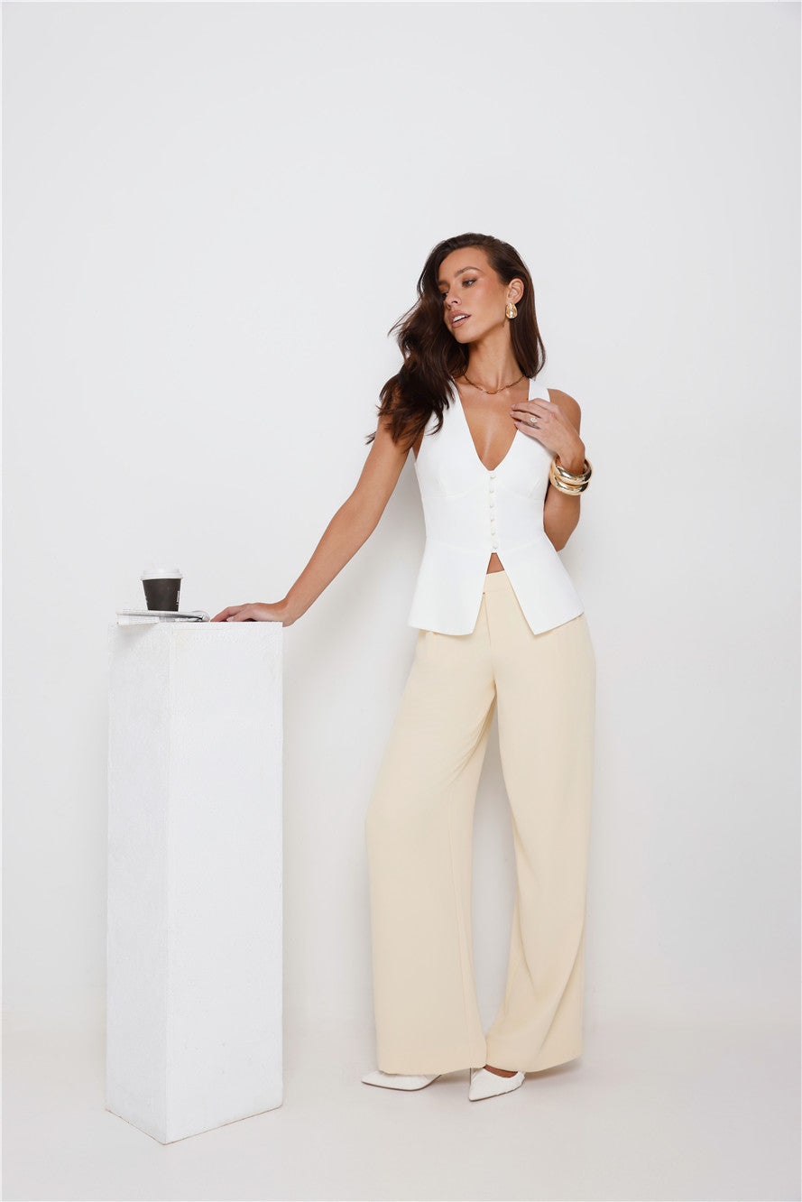 Sharp Hour Tailored Top White
