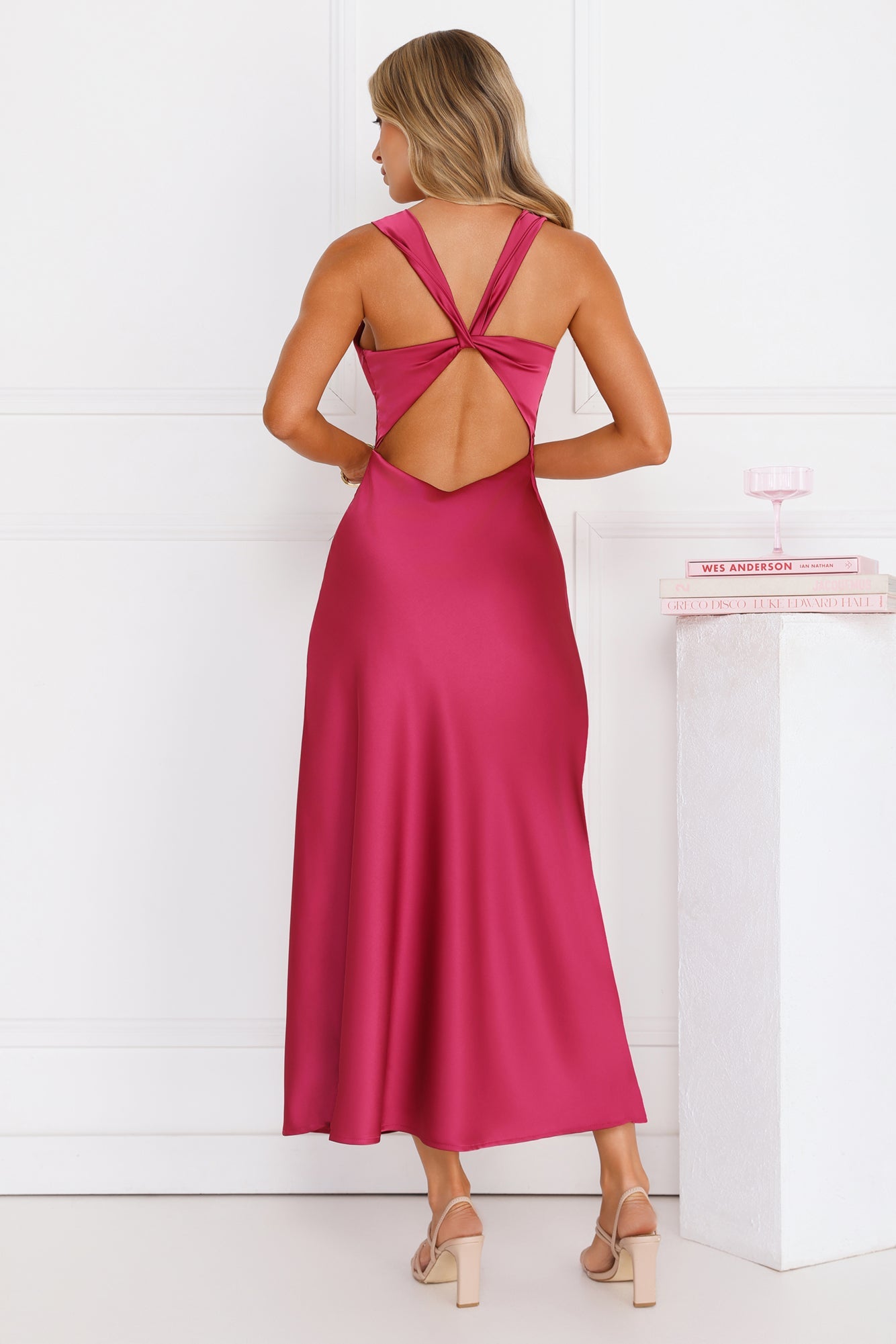 Doing The Most Satin Maxi Dress Burgundy