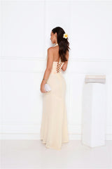 Silver Lining Love Halter Maxi Dress Yellow