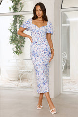 Summer Scenes Midi Dress Blue