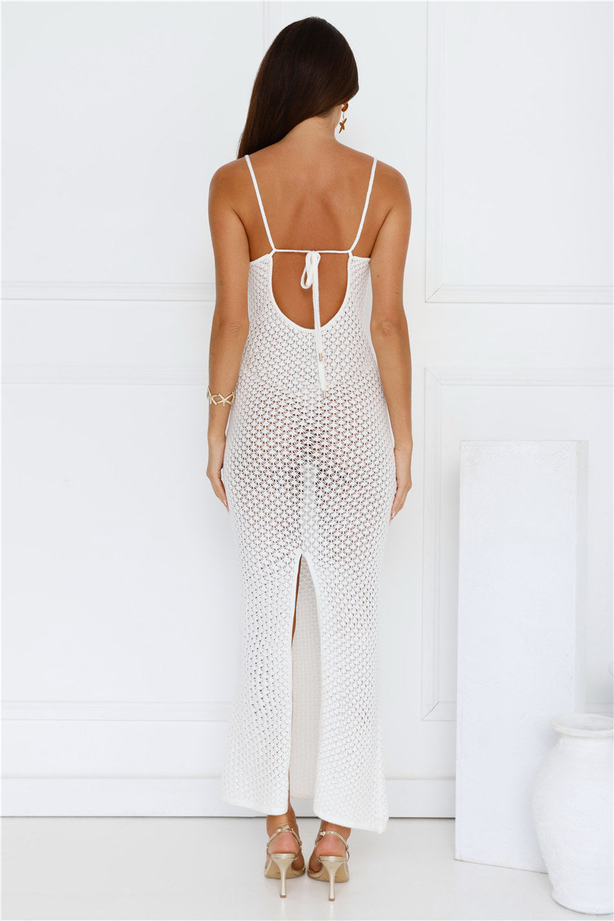 Ocean Breeze Knit Maxi Dress White