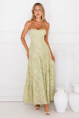 My Best Strapless Maxi Dress Sage