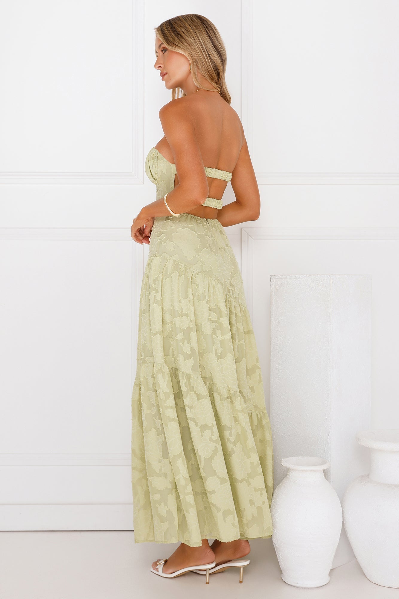 My Best Strapless Maxi Dress Sage