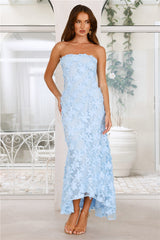 Urban Petal Strapless Maxi Dress Blue