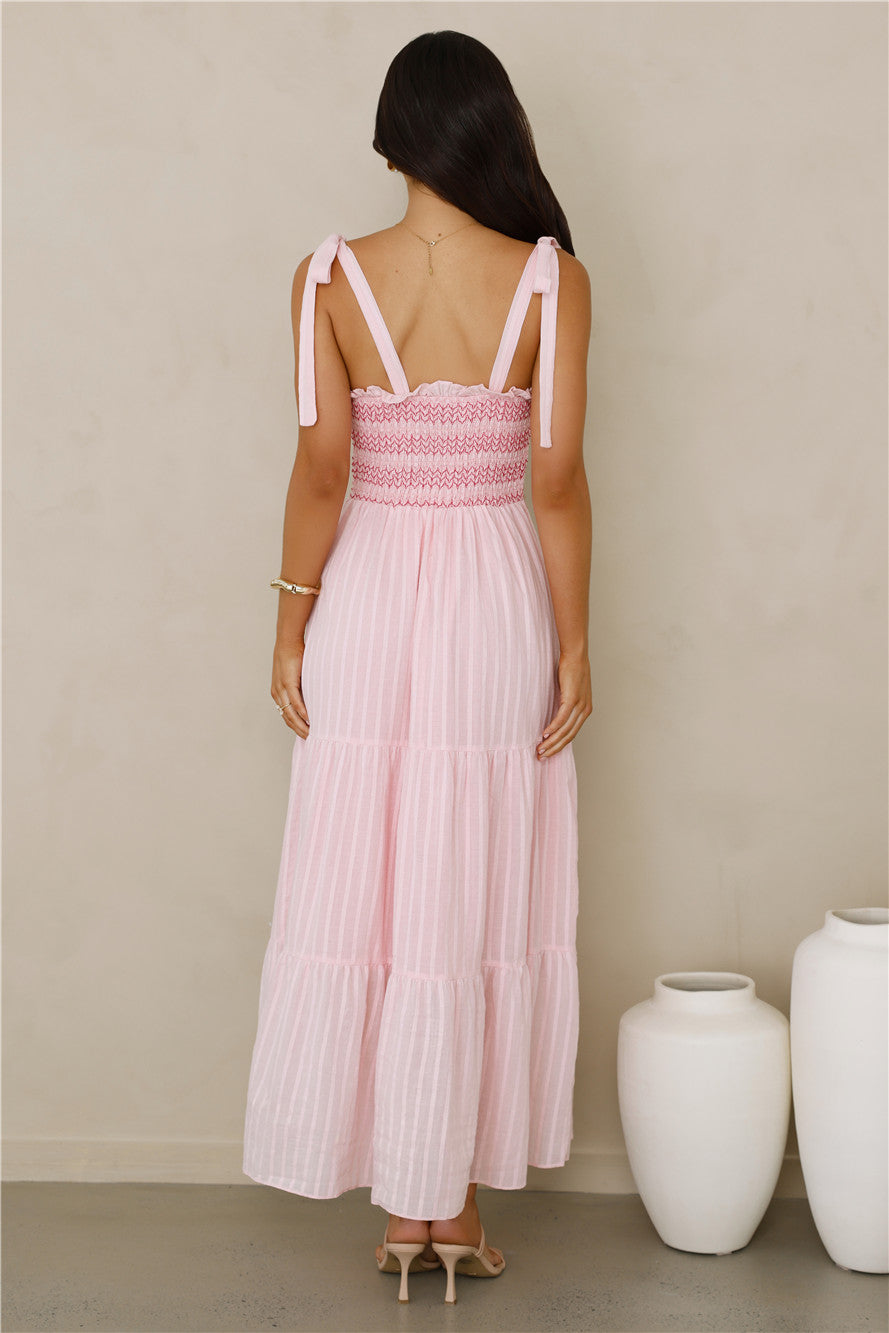 Twirl Delight Maxi Dress Pink
