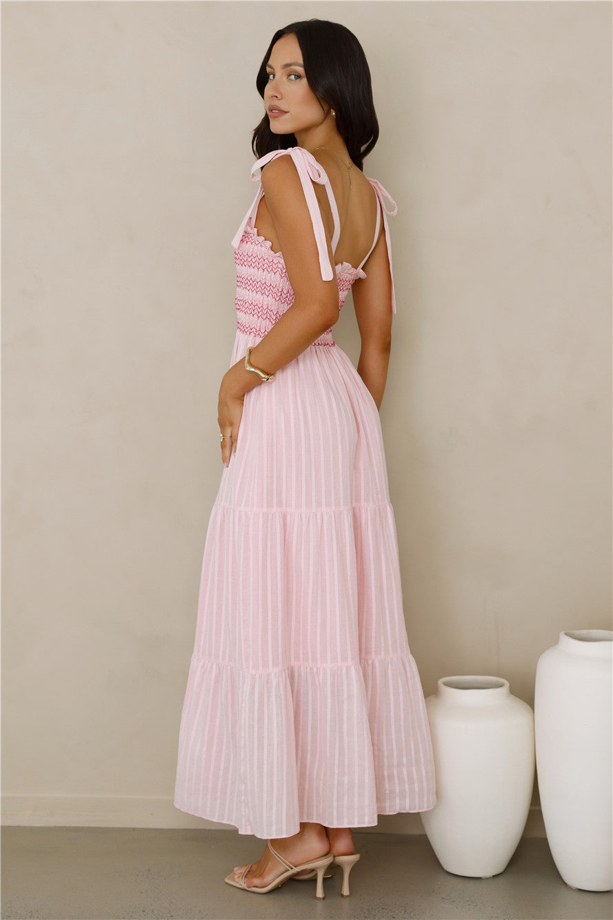 Twirl Delight Maxi Dress Pink