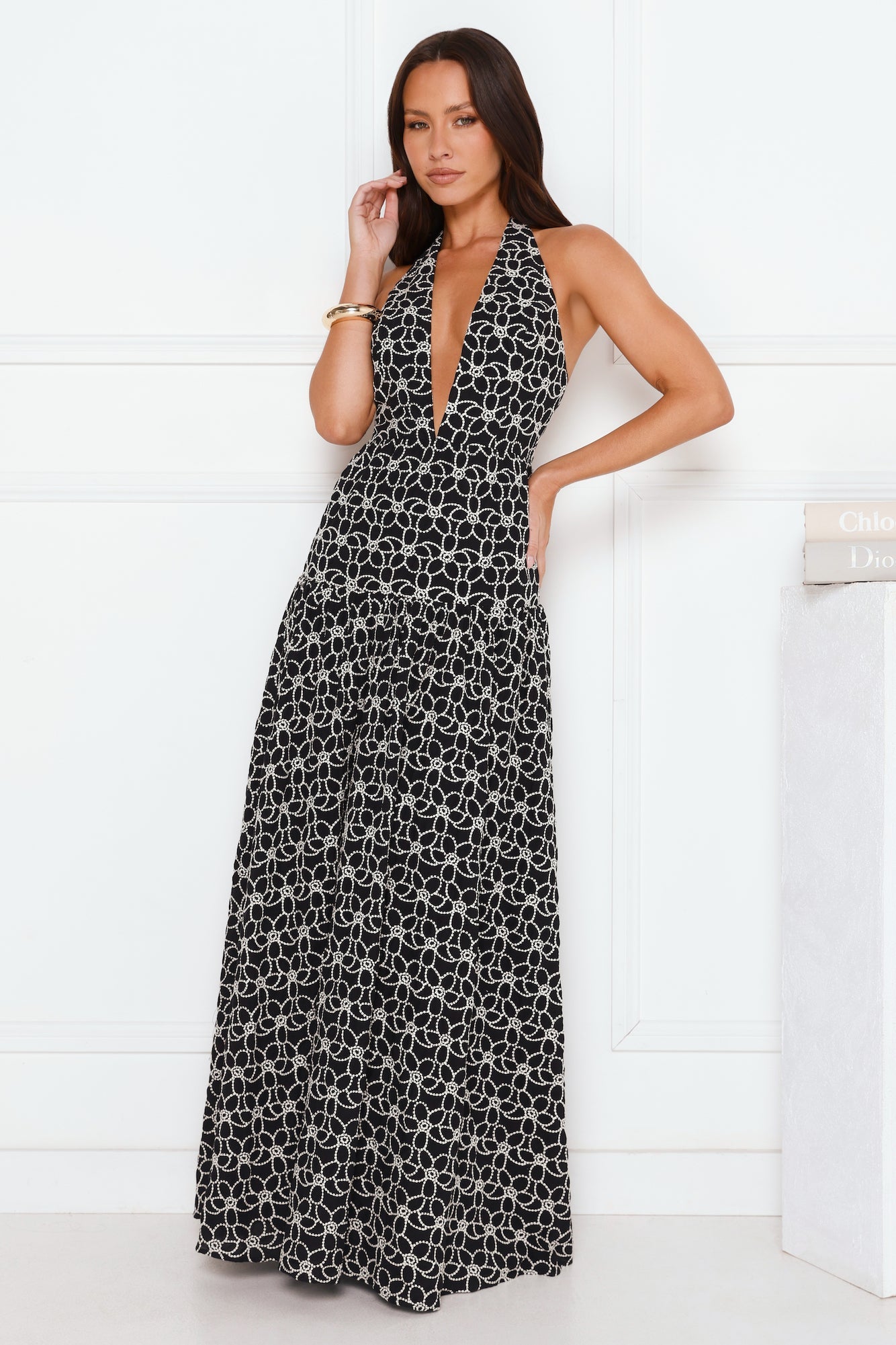 The Softest Statement Halter Maxi Dress Black