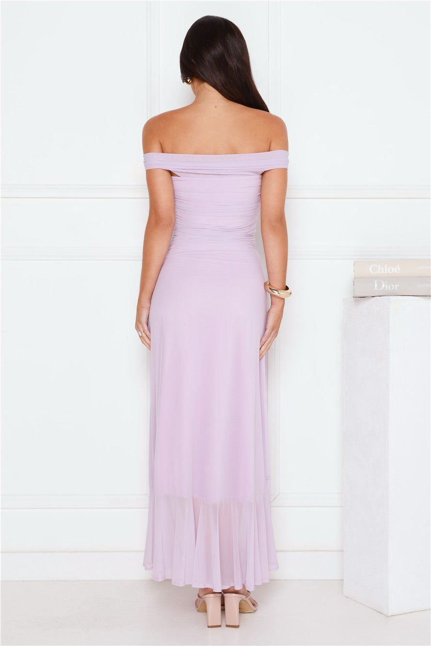 Dream Kiss Off Shoulder Maxi Dress Purple