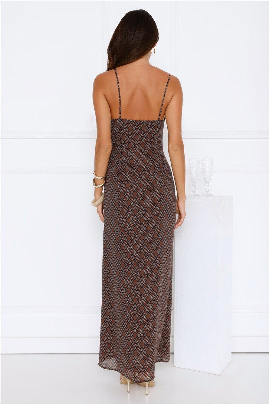 Riviera Nights Maxi Dress Chocolate