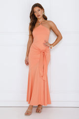 Twirl Season Halter Maxi Dress Orange