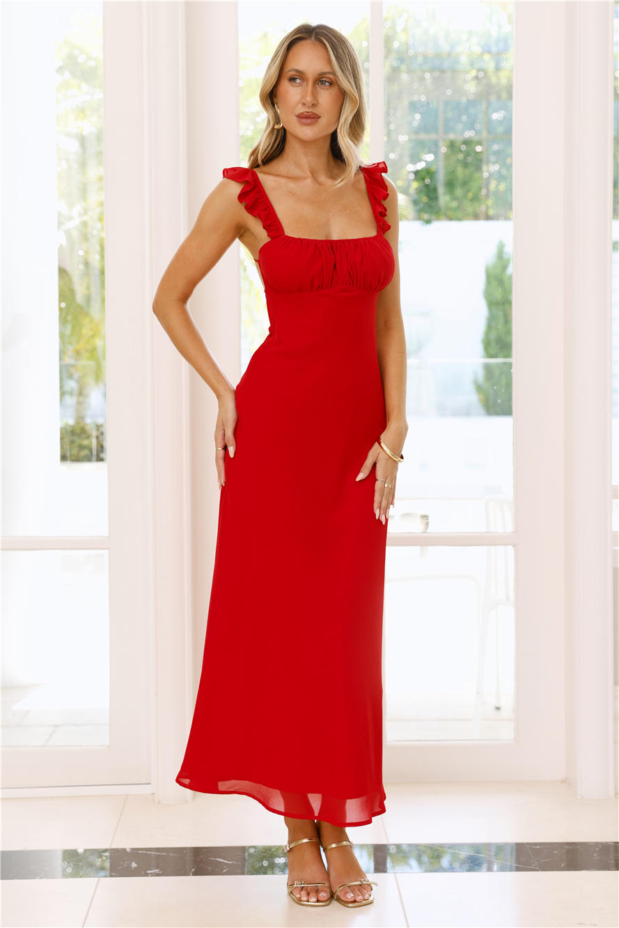 Mansion Party Maxi Dress Red