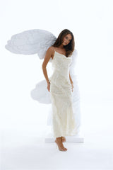 Glitter Gaze Sequin Maxi Dress Cream