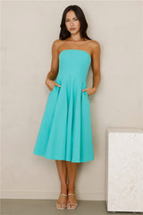 Luxe In London Strapless Midi Dress Green