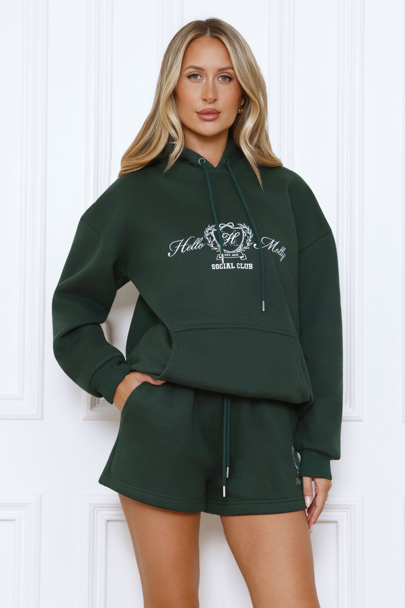 BASE Slip On Emblem Hoodie Green