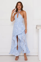 Sunbeam Shell Halter Maxi Dress Blue