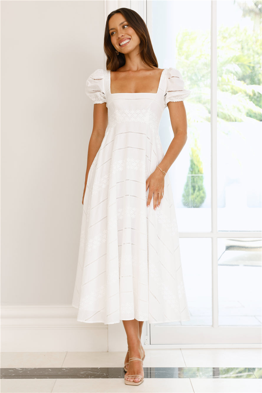 Honeysuckle Haven Maxi Dress White