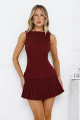 Stylish Affair Tailored Top Burgundy