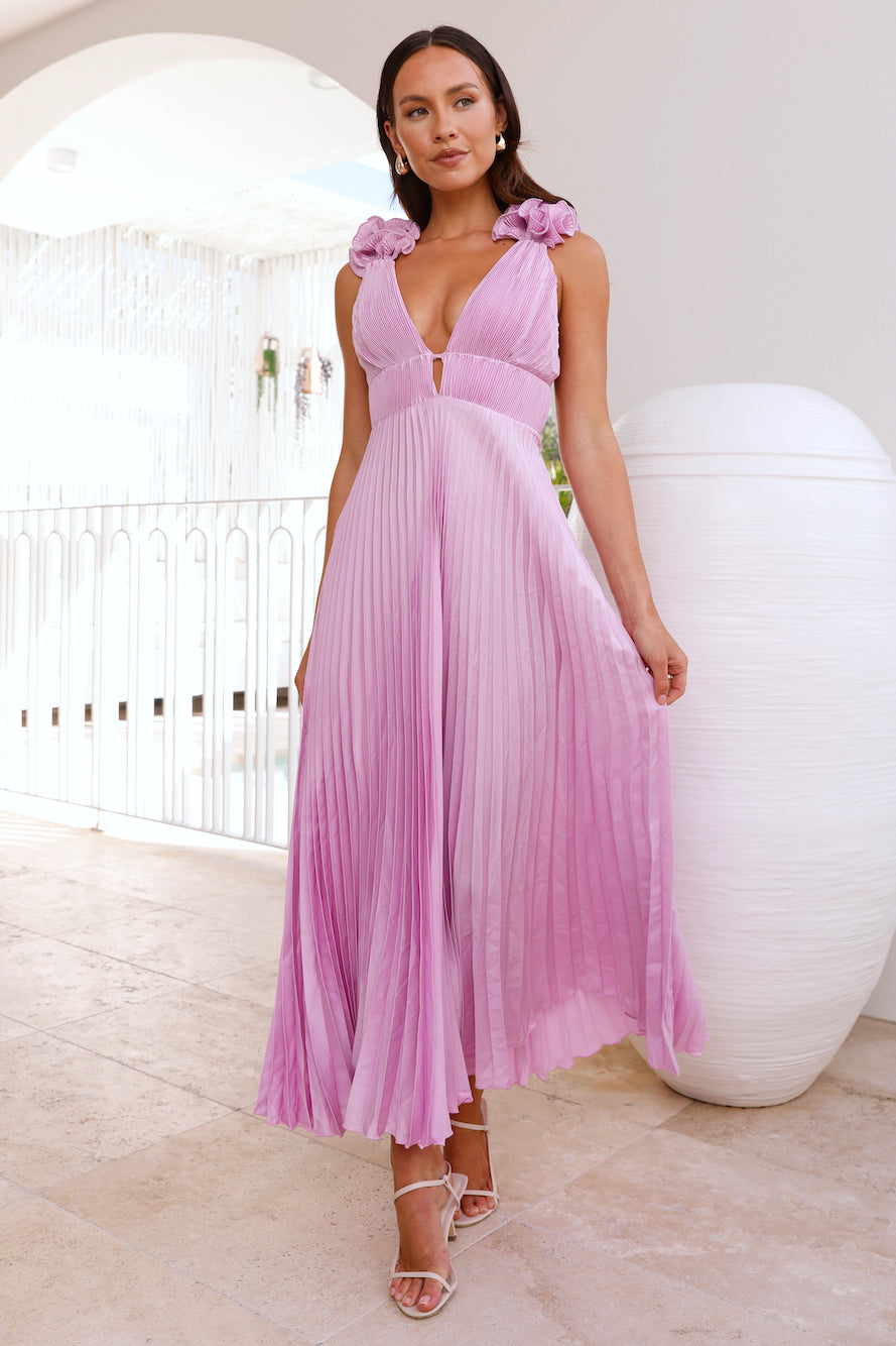 Something Special Satin Midi Dress Lilac