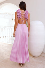 Something Special Satin Midi Dress Lilac