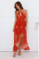 High Sun Halter Maxi Dress Orange