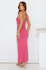Sundown Spirit Halter Maxi Dress Pink